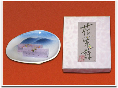 霜月 写真 花紫蘇琥珀（商品と箱）